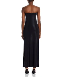 Strapless Side Slit Gown