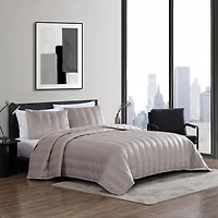 Velvet Linear Stitch 3 Piece Quilt Set