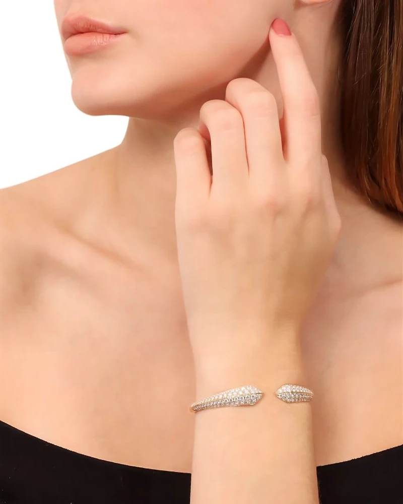 18K Yellow Gold Via Fiori Chiari Diamond Kiss Cuff Bracelet - Exclusive, Italy Campaign
