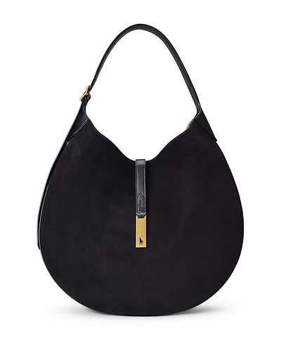 Polo ID Large Suede Shoulder Bag