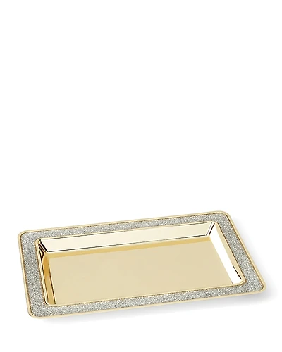 kate spade new york Sitting Pretty Silver Glitter Catch All Tray