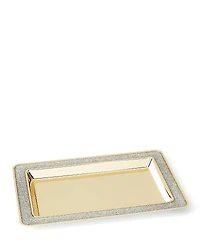 kate spade new york Sitting Pretty Silver Glitter Catch All Tray