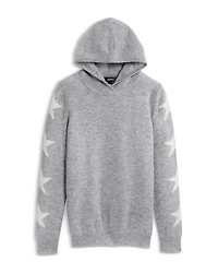 Aqua Girls' Cashmere Star Sleeve Hooded Sweater, Big Kid - Exclusive