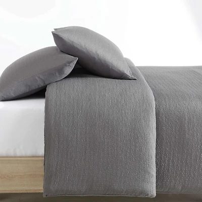 Seersucker 3 Piece Duvet Cover Set