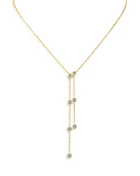 Kenneth Jay Lane Cubic Zirconia Double Drop Lariat Necklace