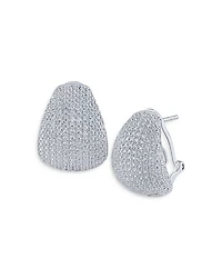 Pavé Tear Shape Drop Earrings in Rhodium Plated