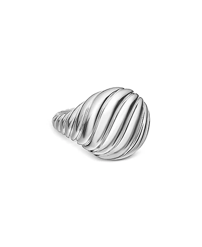 David Yurman Sterling Silver Sculpted Cable Pinky Ring