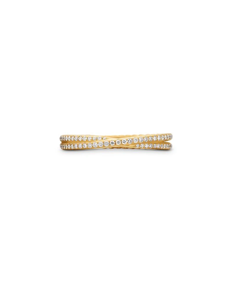 18K Yellow Gold DY Crossover® Micro Pavé Band Ring
