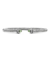David Yurman Sterling Silver Cable Classic Bracelet with Prasiolite & Diamonds