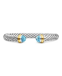 David Yurman Cable Classics Bracelet with Blue Topaz and 14K Yellow Gold