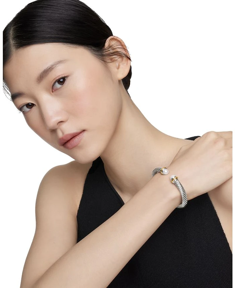 Cable Classics Bracelet with Gemstones, 14K Yellow Gold & Sterling Silver, 7mm
