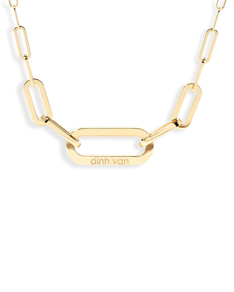 Dinh Van 18K Yellow Gold Maillon Polished Logo Link Statement Necklace, 17.72