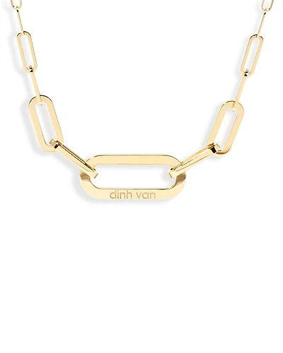 Dinh Van 18K Yellow Gold Maillon Polished Logo Link Statement Necklace, 17.72