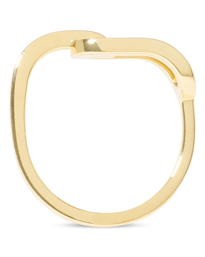 18K Yellow Maillon Gold Diamond Pavé Small Link Ring