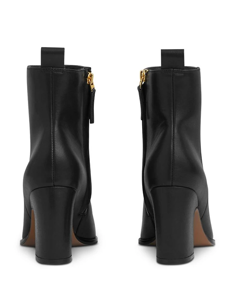 Women's Amy Almond Toe Taupe Block Heel Ankle Boots