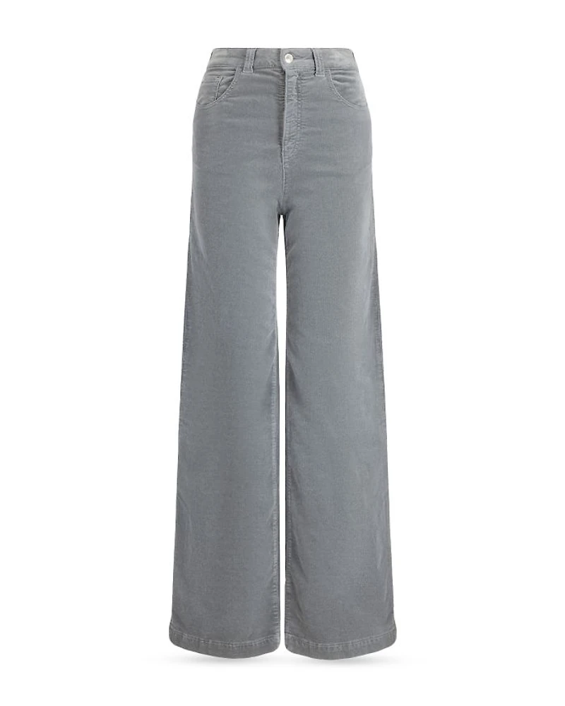 Velvet Wide Leg Jeans Grey