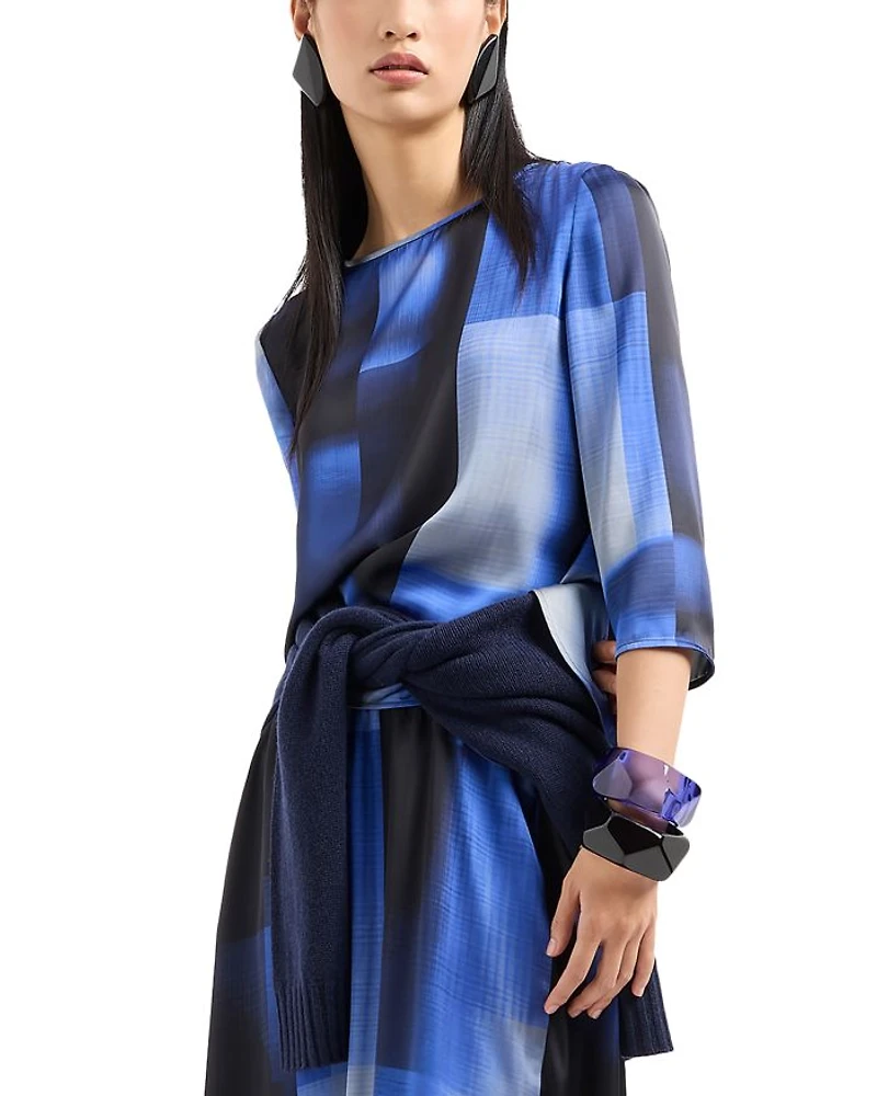 Printed Satin Maxi Skirt