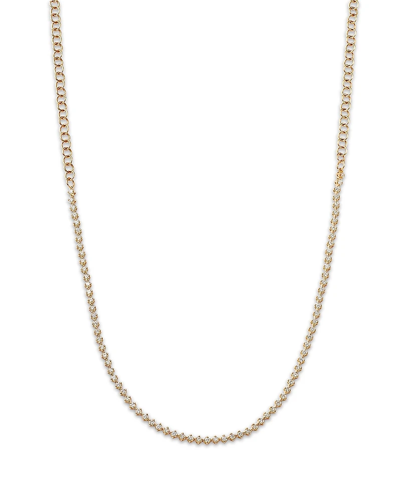 Lumeniri 14K Yellow Gold Lab Grown Diamond Tennis Necklace, 16