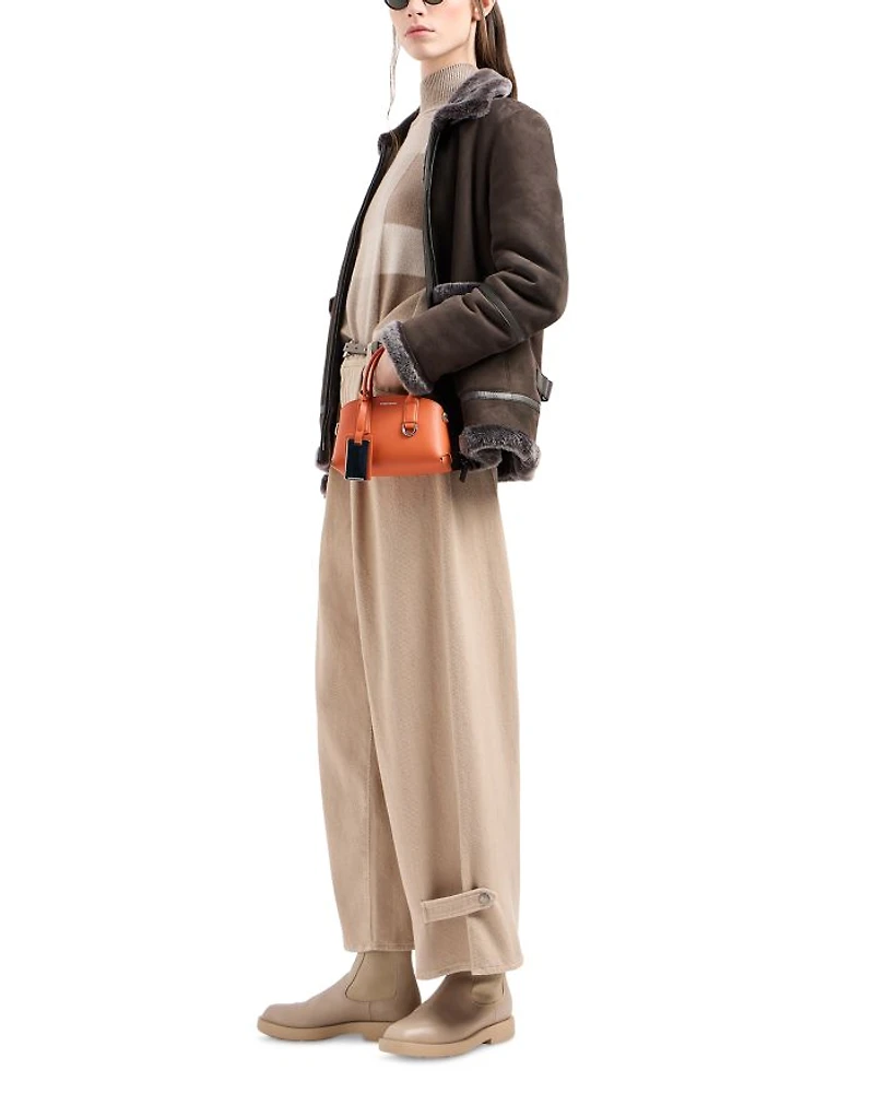 High Rise Wide Leg Jeans Sand