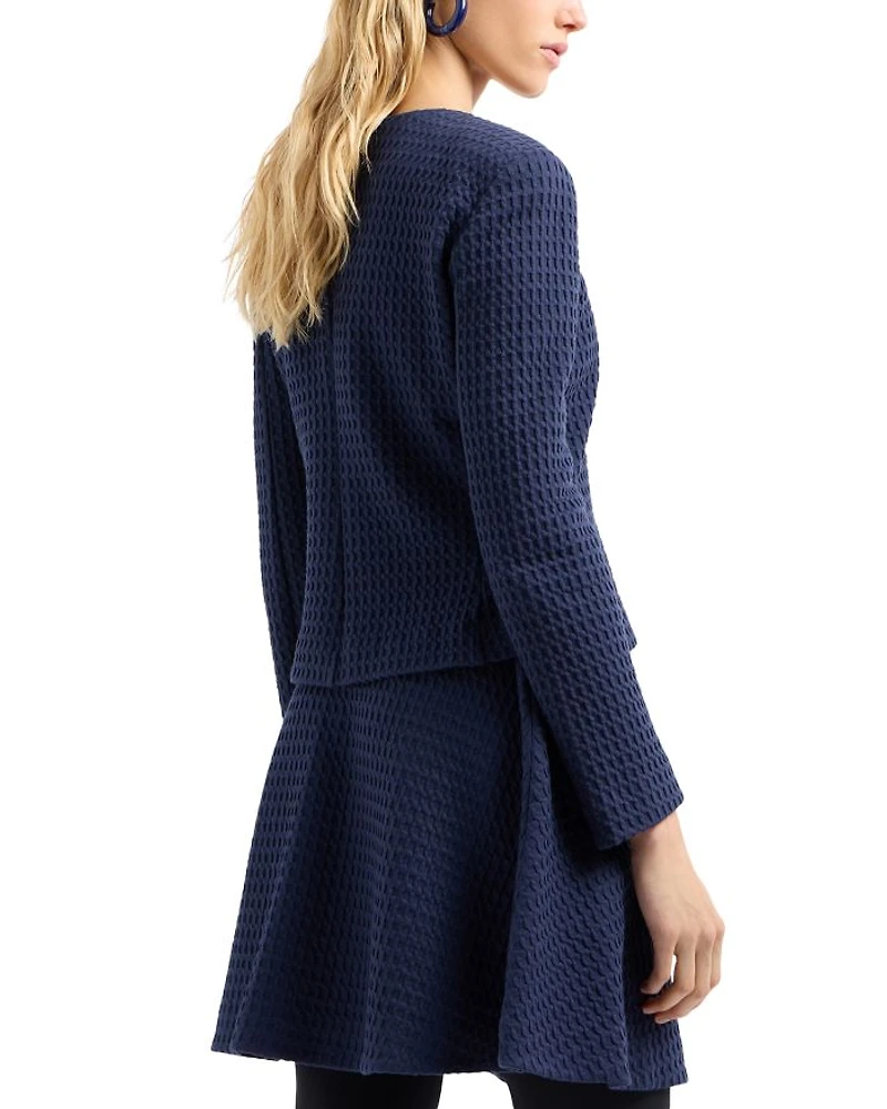 Waffle Effect Knit Flared Skirt
