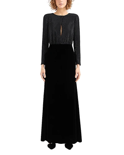 Emporio Armani Rhinestone Bodice Velvet Gown