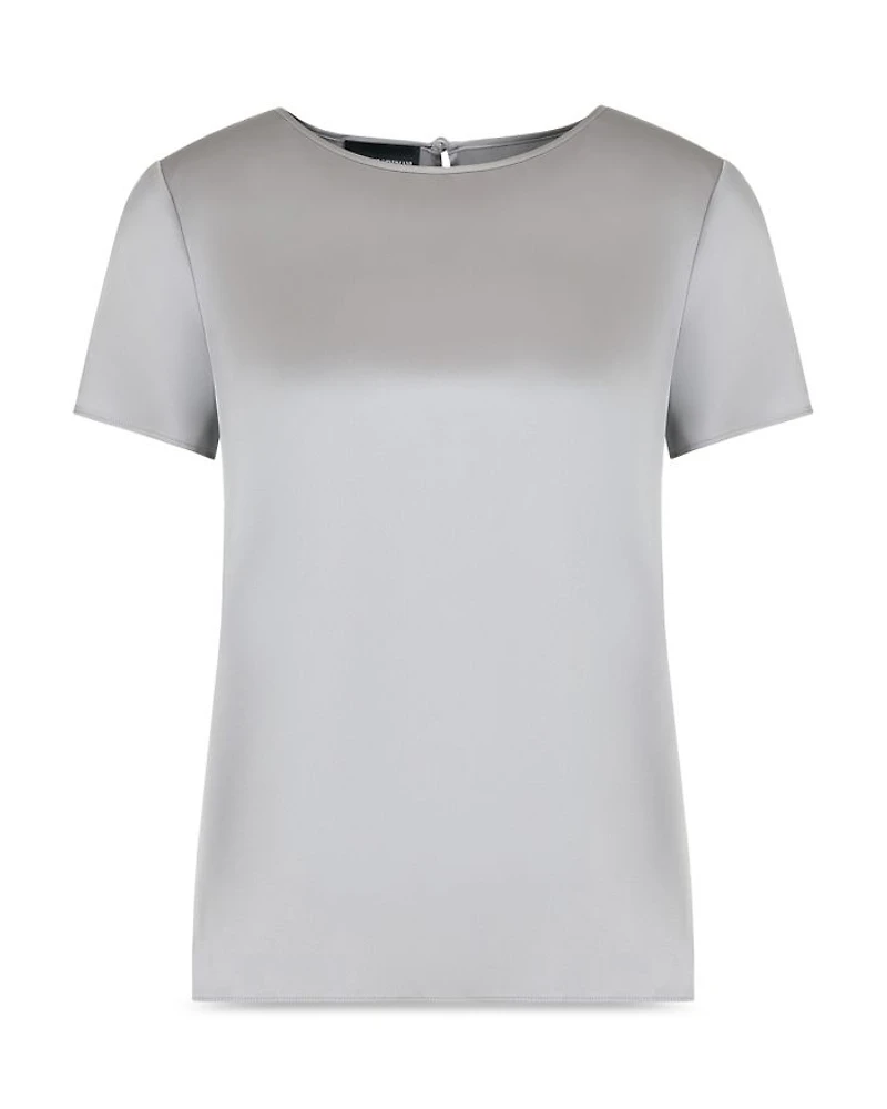Short Sleeve Blouse Stretch Silk