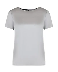 Short Sleeve Blouse Stretch Silk
