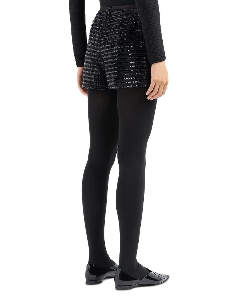 Striped Sequined Shorts