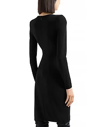 Opaque Crepe Wrap Effect Dress
