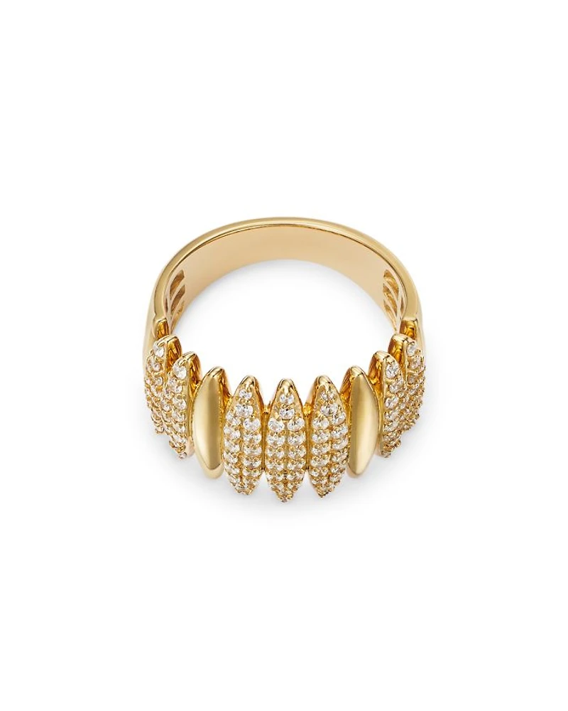 14K Yellow Gold Diamond Ring, 0.75 tcw