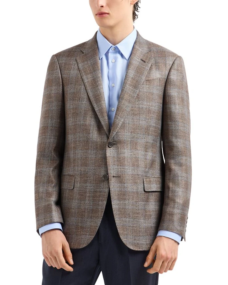 Plaid Single Breasted Blazer
