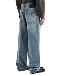 Relaxed Fit Stonewashed Jeans Blue