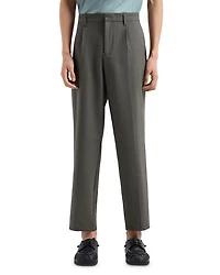 Technical Nylon Blend Seersucker Regular Fit Pleated Pants