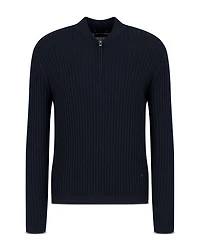 Rib Knit Quarter Zip Sweater