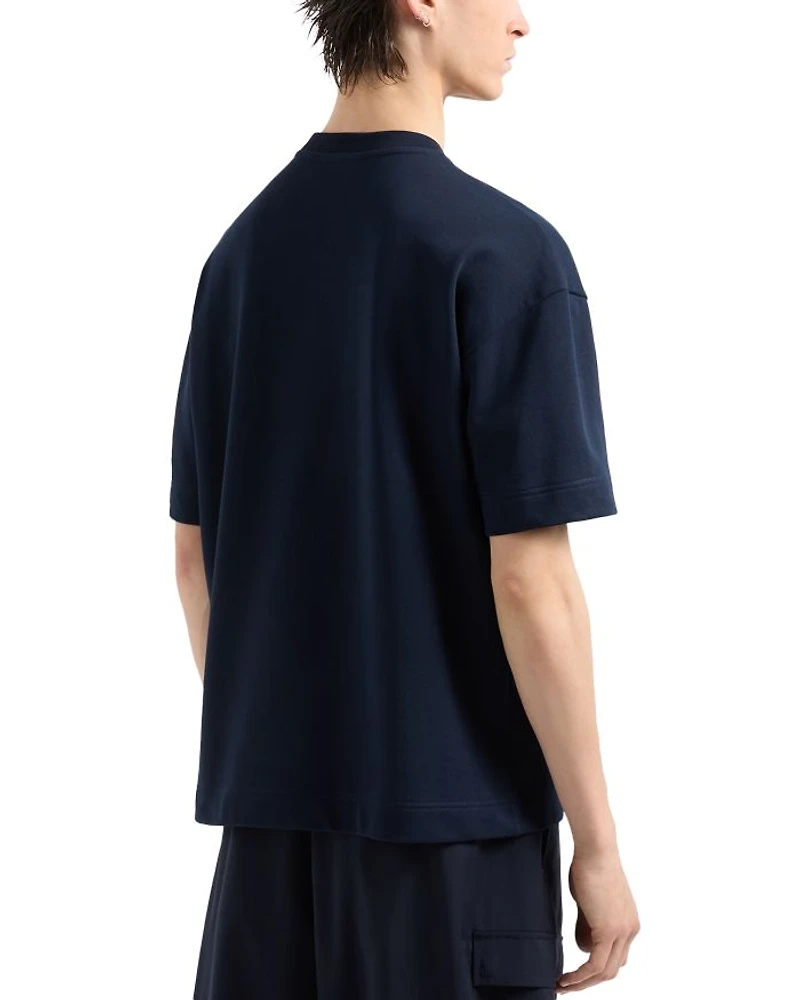 Lightweight Jersey Short Sleeved Sweatshirt with Iceberg and Logo Print