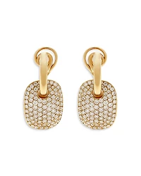 Crivelli 18K Yellow Gold Pave Diamond Rectangular Drop Earrings - Exclusive