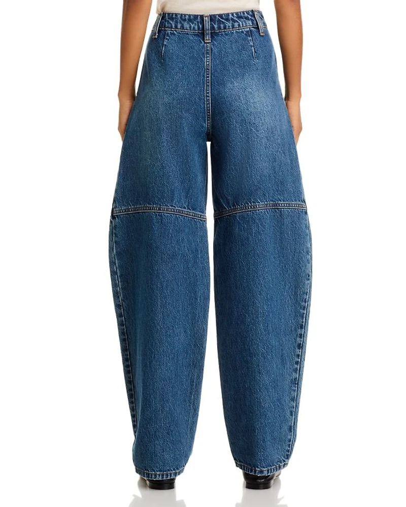 High Rise Barrel Jeans Indigo