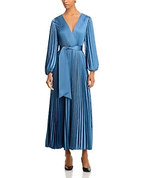Milly Nadie Solid Pleated Maxi Dress