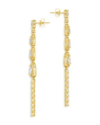 Angela Cubic Zirconia Linear Drop Earrings in 14K Gold Plated