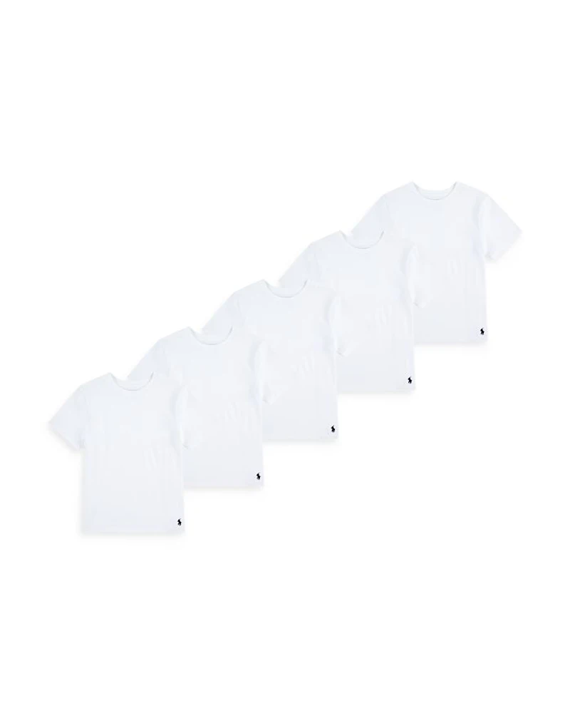 Boys' Crewneck Undershirts, 5 Pack - Big Kid