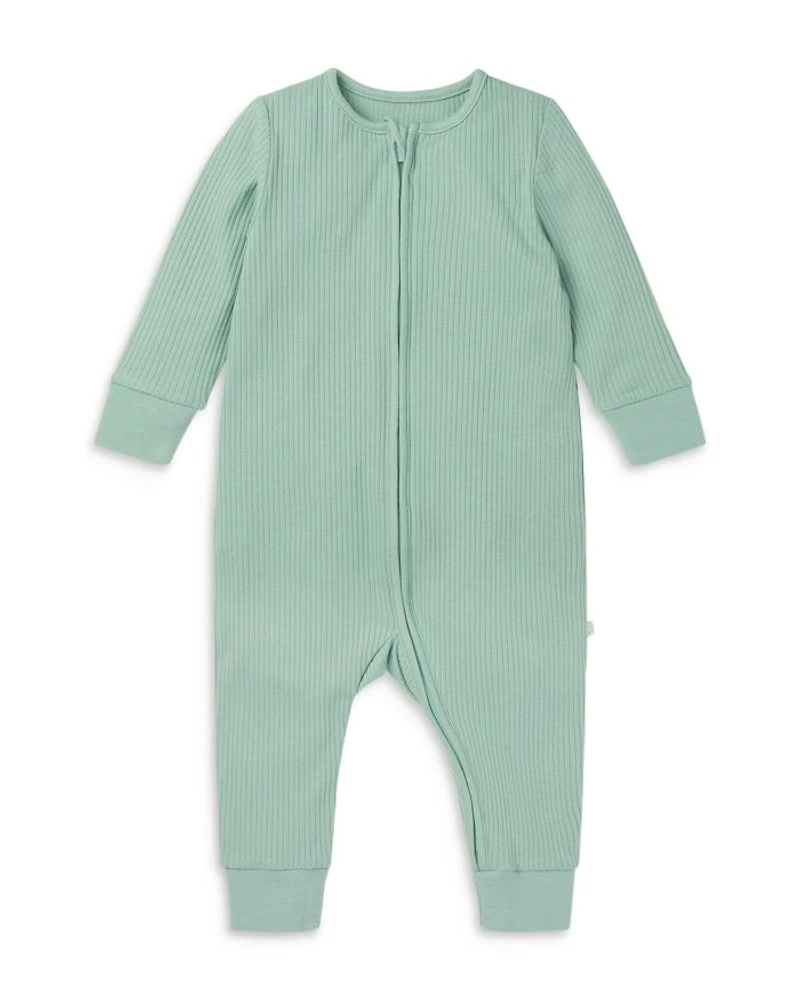 Unisex Stretch Ribbed Two Way Full Zip Coverall Pajamas - Baby