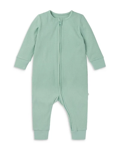 Unisex Stretch Ribbed Two Way Full Zip  Coverall Pajamas - Baby