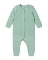 Unisex Stretch Ribbed Two Way Full Zip  Coverall Pajamas - Baby
