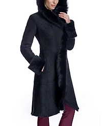 Hooded Shearling Coat