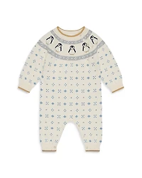 Mori Unisex Penguin Fair Isle Knitted Jumpsuit - Baby