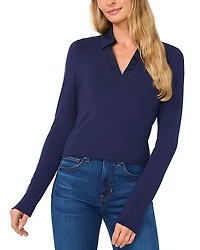 CeCe Collared Long Sleeve Top