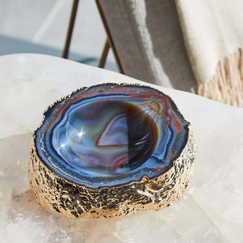 Casca Bowl, Agate & Gold
