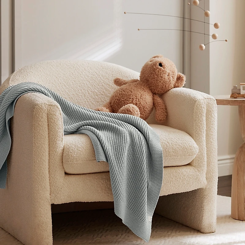 Boll & Branch Ribbed Knit Cotton Baby Blanket