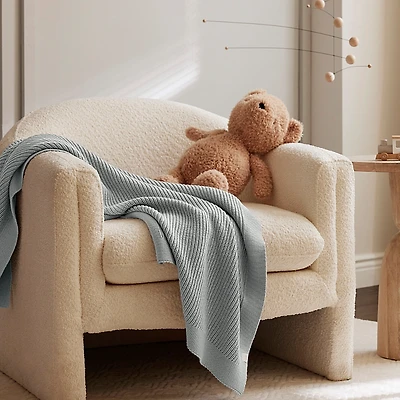 Boll & Branch Ribbed Knit Cotton Baby Blanket