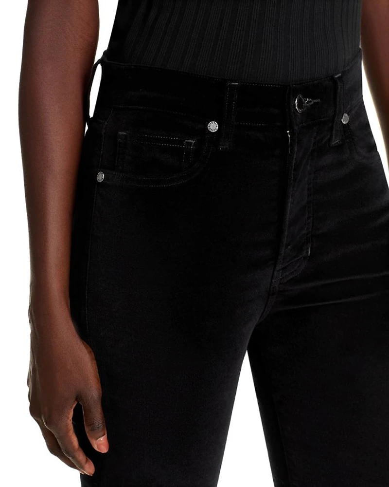 Beverly High Rise Velveteen Skinny Flare Jeans Black